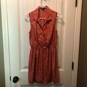 Coral and beige cheetah print Tunic/ short Dress